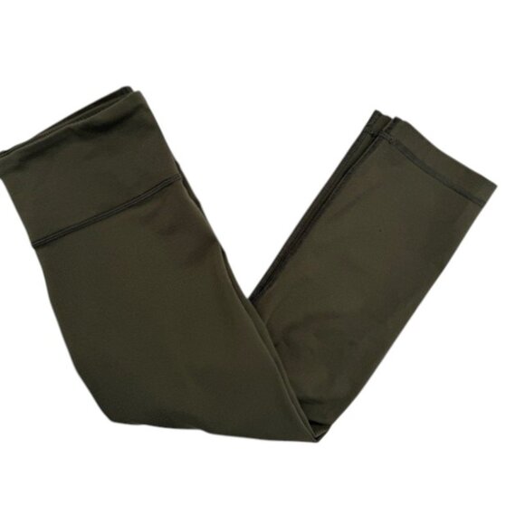 lululemon athletica Pants - LULULEMON Wunder Under Army Green Cropped Capri Leggings Tights Sz 6
